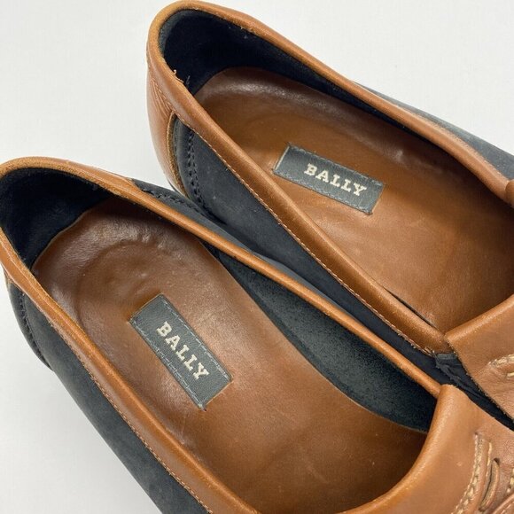 Bally Kiltie Loafer Mens 10 Italy Spectator Two Tone Leather Moc Toe Dress Shoes - Picture 10 of 14